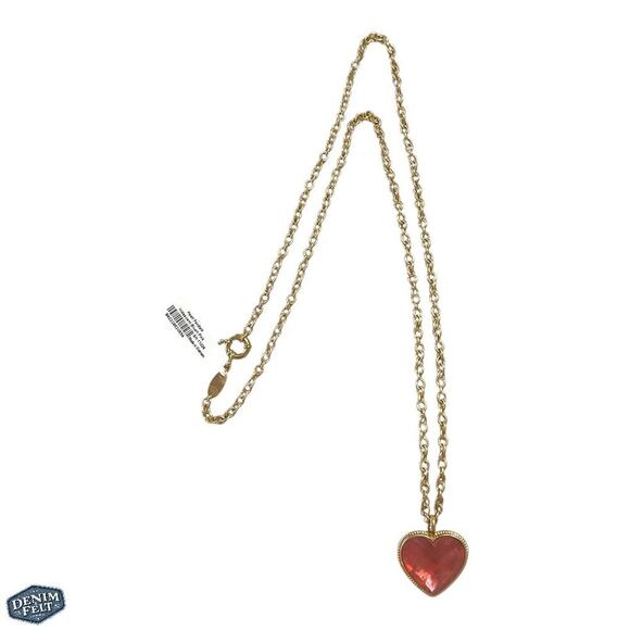 JULIE VOS Women’s 24K Gold Plated Irisdecent Blush Pink Heart Pendant Necklace - Picture 10 of 16